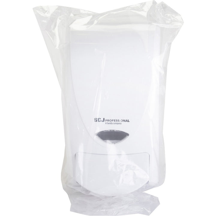 Image of S.C. Johnson Dispenser, Manual, 1 Liter, 5-1/10"x4-3/5"x9-1/5", White