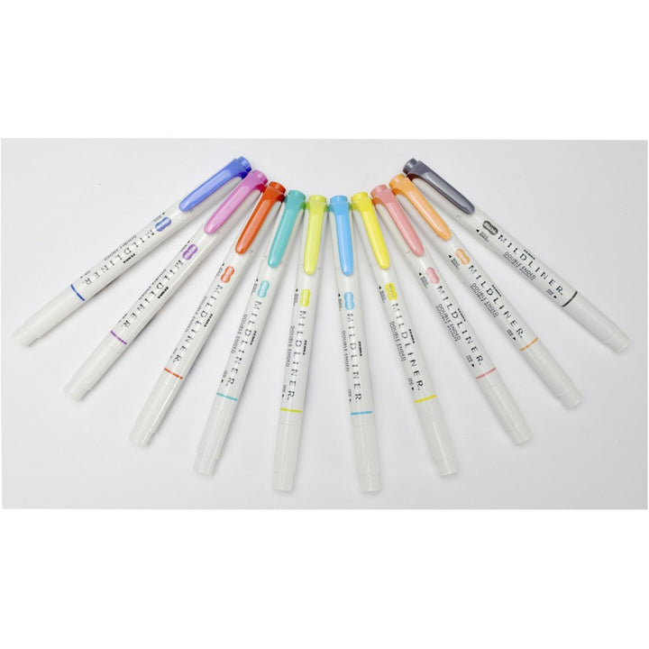 Image of Zebra® Highlighter, Double-Ended, Bold/Fine, 10/PK, Assorted