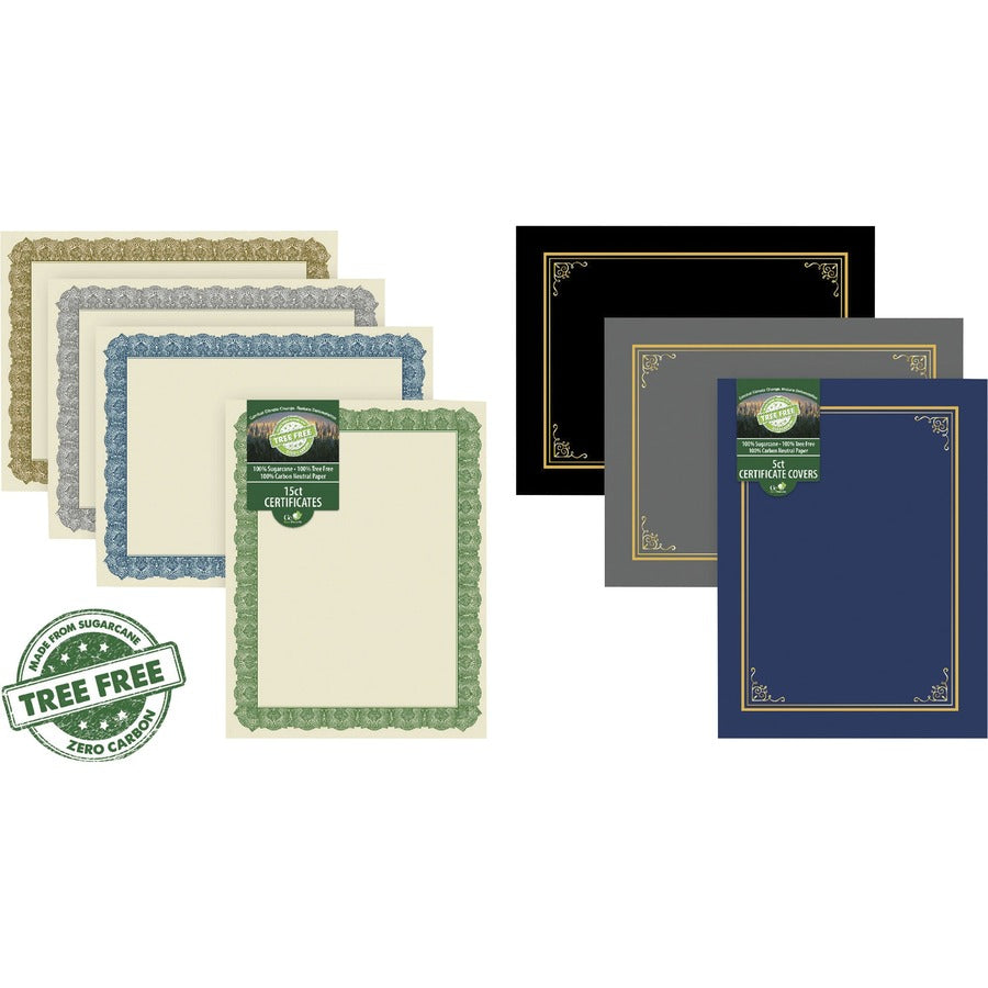 Image of Geographics® Tree Free Award Certificates, 8.5 x 11, Natural with Gold Braided Border, 15/Pack