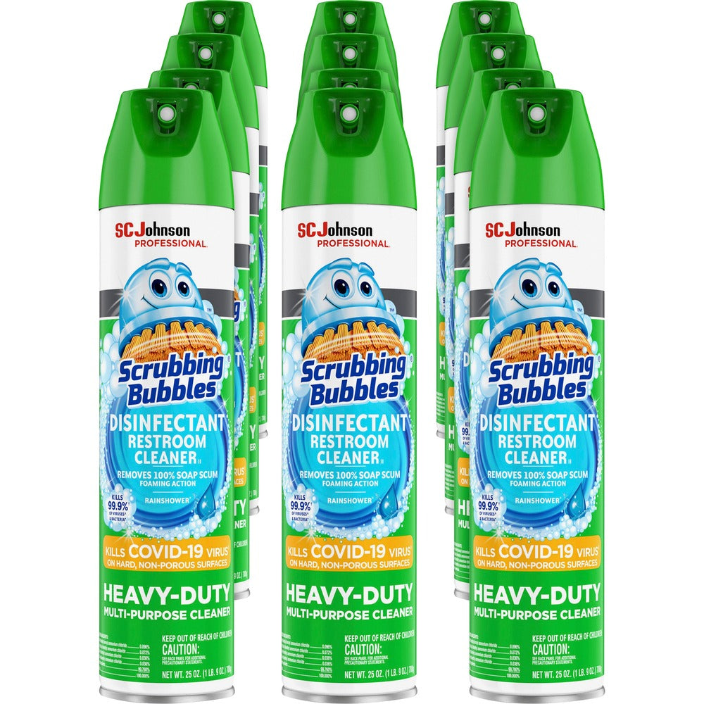 Image of S.C. Johnson Disinfectant Restroom Cleaner, Rainshower, 25oz, 12/CT,WE