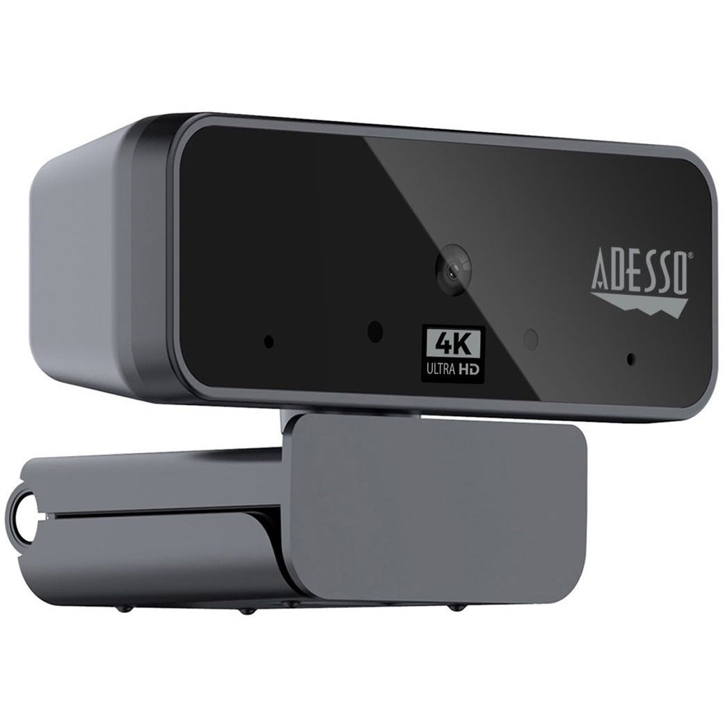 Image of Adesso Cybertrack H6 4k Usb Fixed Focus Webcam With Microphone, 3840 Pixels X 2160 Pixels, 8 Mpixels, Black