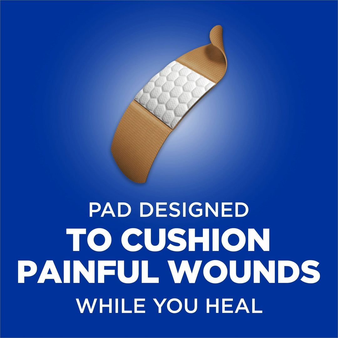Image of Band-Aid 115078 Flexible Fabric Adhesive Bandages, Assorted Sizes, Beige, Fabric, 100 / Box