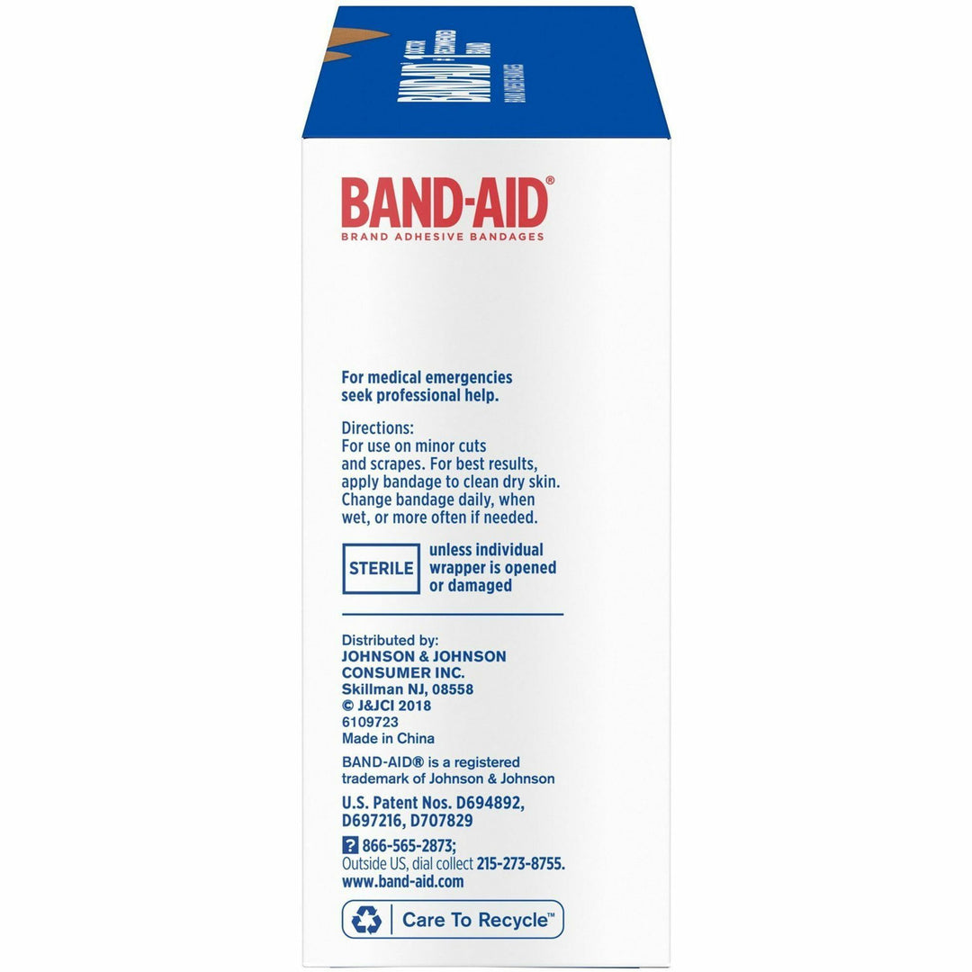 Image of Band-Aid 115078 Flexible Fabric Adhesive Bandages, Assorted Sizes, Beige, Fabric, 100 / Box