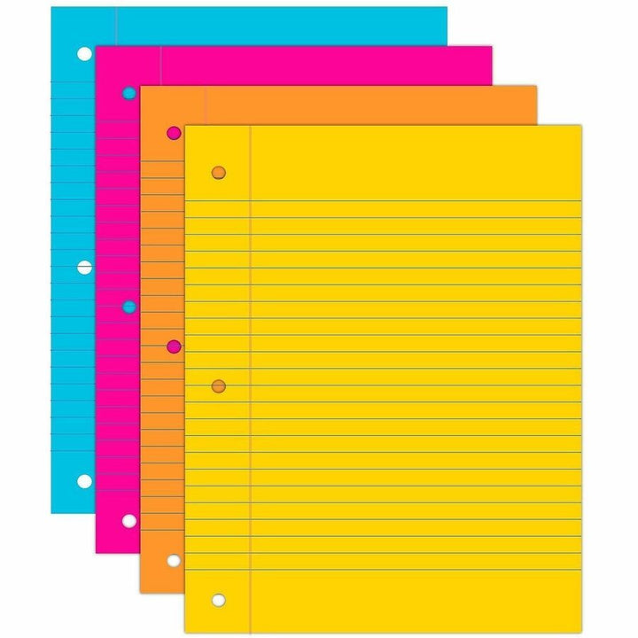 Image of Wausau Papers Filler Paper,Wide-Ruled,8"x10-1/2",20 lb,4 Colors,100/PK,AST