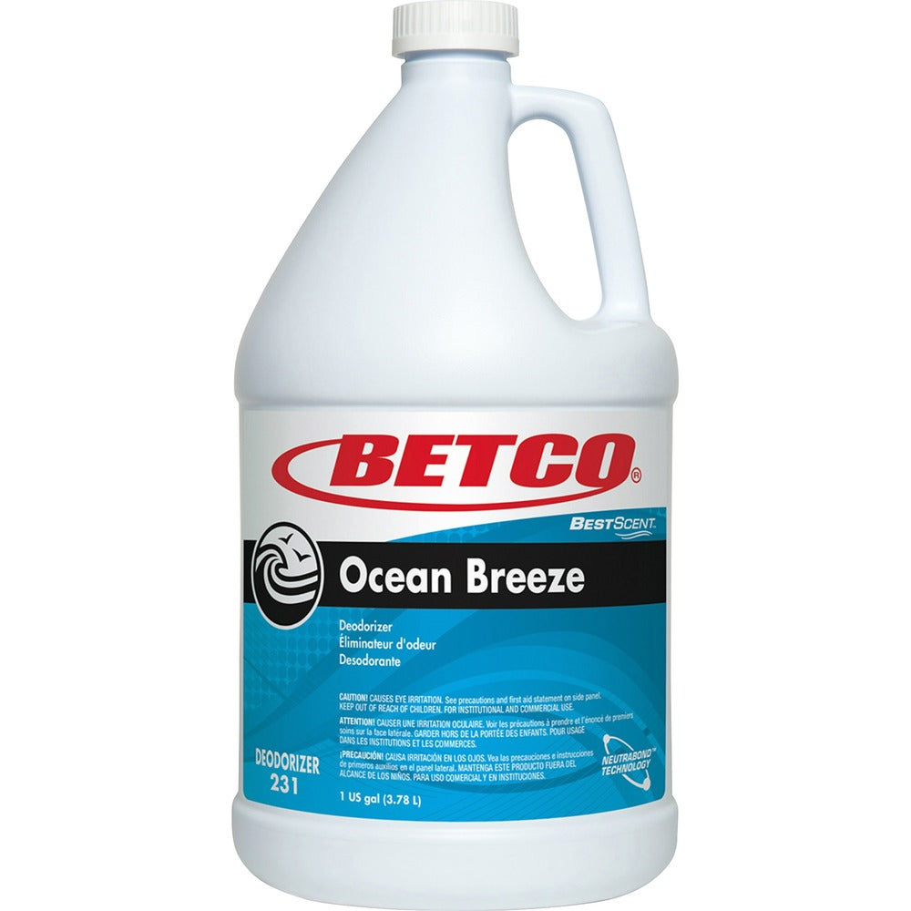 Image of Betco Corporation Deodorizer,Conc Liquid,Ocean Breeze,1 Gal,Turquoise