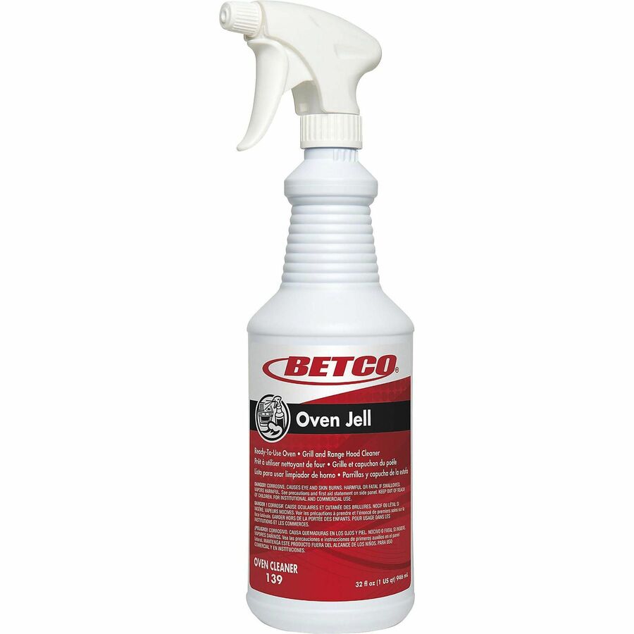 Image of Betco 1391200 Oven Jell Cleaner, For Commercial, Oven, Grill, Ready-To-Use, Gel, 32 oz (2 lb), Citrus Scent, Amber, Orange, 12 / Carton