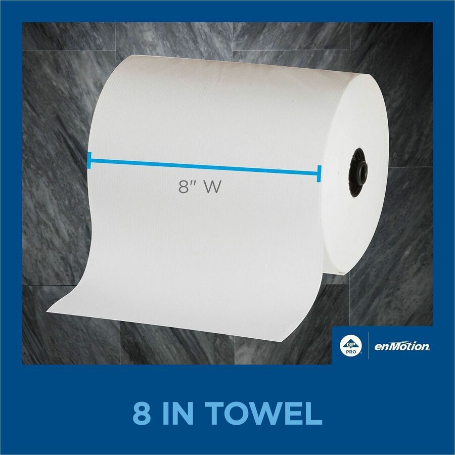 Image of enMotion 89730 1-Ply Paper Towel Rolls, EPA, 8-1/4' x 550', White, Case Of 6 Rolls, 1 Ply, 1 3/4" Core, White, 6 Rolls Per CaseCase, 6 / Carton