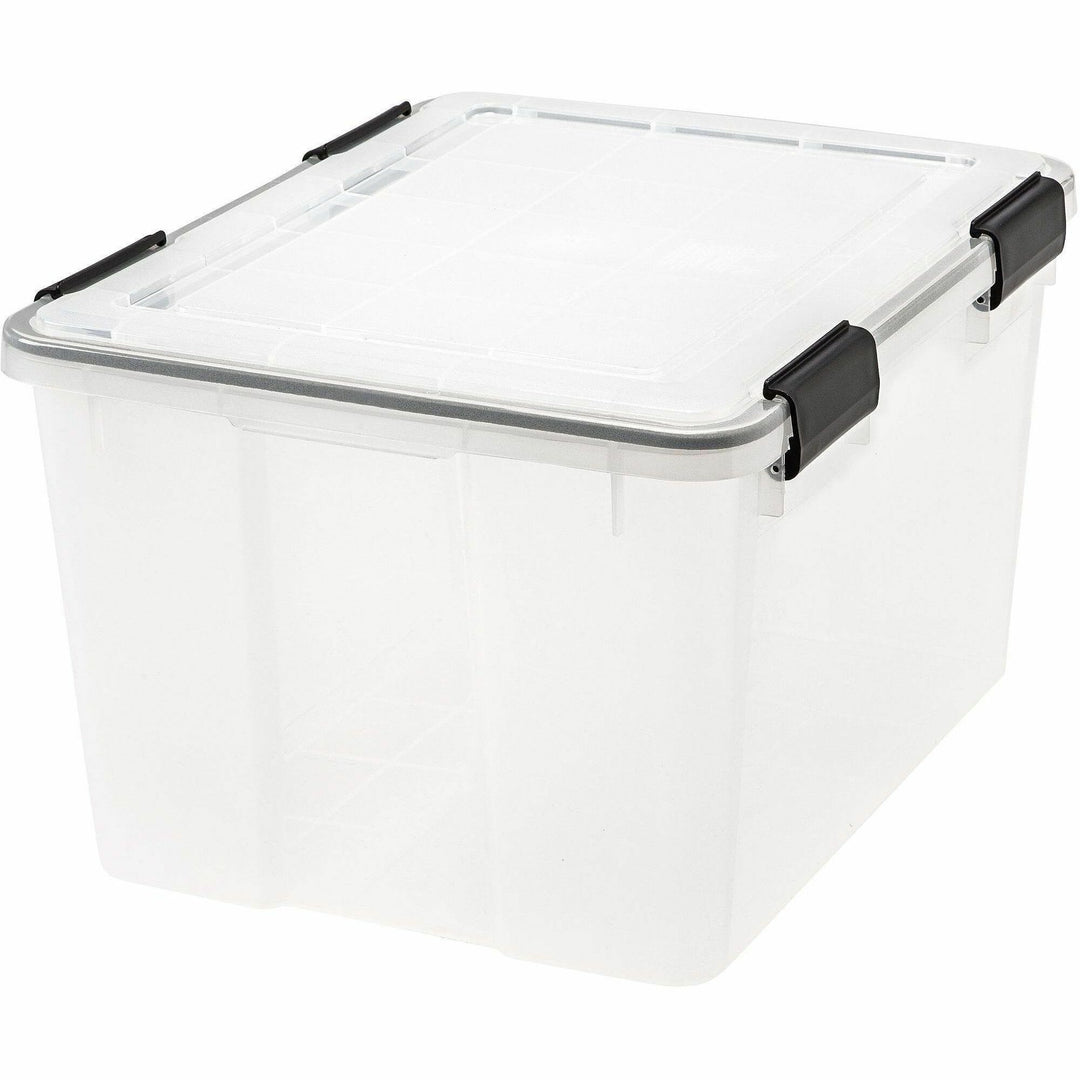 Image of IRIS 110450 Weathertight Storage Box, 46 Quarts, 11 4/5"H x 15 4/5"W x 19 7/10"D, Clear