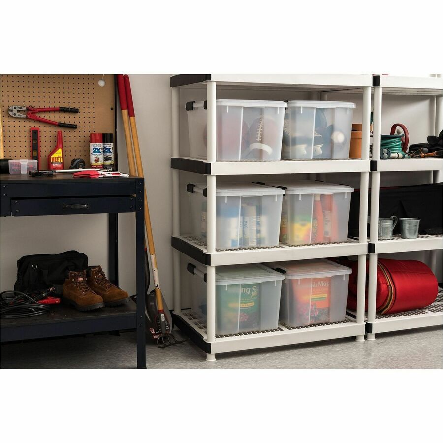 Image of IRIS 110450 Weathertight Storage Box, 46 Quarts, 11 4/5"H x 15 4/5"W x 19 7/10"D, Clear