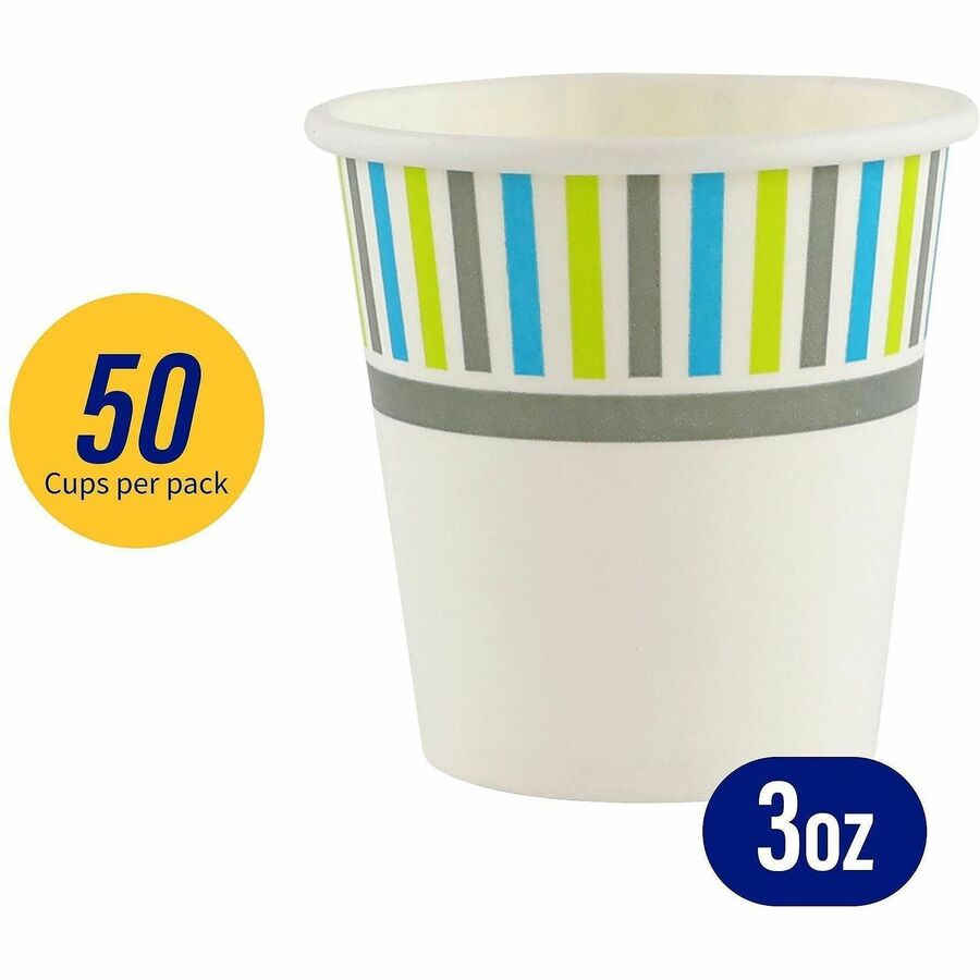 Image of Genuine Joe 03161 3 oz Cold Cups, 3 fl oz, White, Paper, Cold Drink, Beverage, 50 / Pack