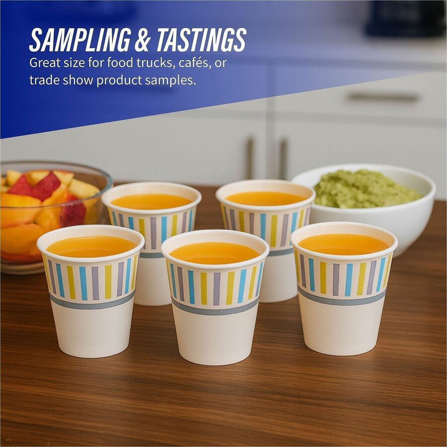 Image of Genuine Joe 03161 3 oz Cold Cups, 3 fl oz, White, Paper, Cold Drink, Beverage, 50 / Pack