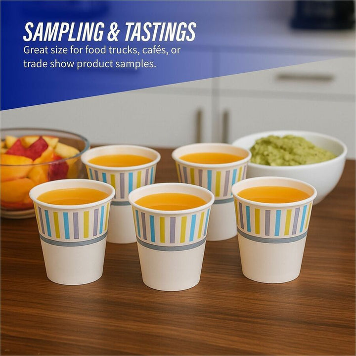 Image of Genuine Joe 03161 3 oz Cold Cups, 3 fl oz, White, Paper, Cold Drink, Beverage, 50 / Pack