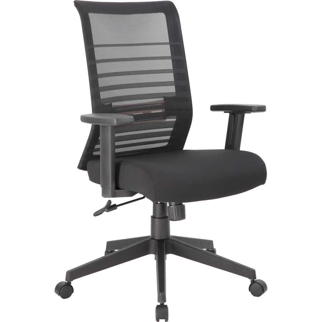 Image of Lorell 00590 Horizontal Mesh High-Back Task Chair, Fabric Seat Material, Black, Armrest, 1 Each