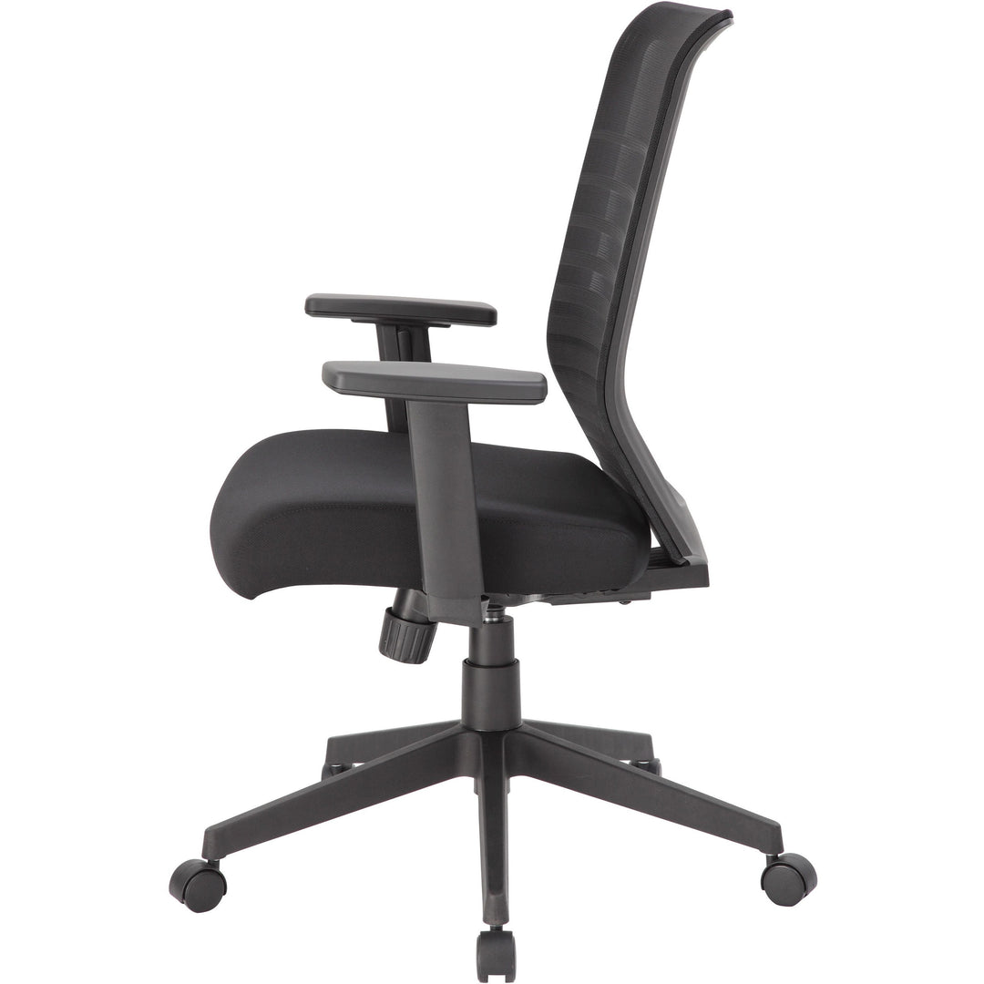 Image of Lorell 00590 Horizontal Mesh High-Back Task Chair, Fabric Seat Material, Black, Armrest, 1 Each