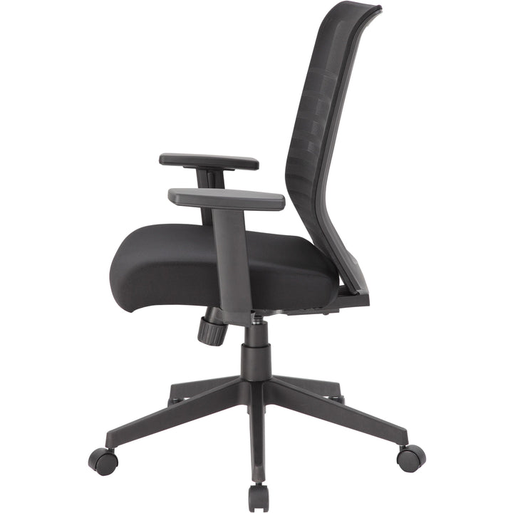 Image of Lorell 00590 Horizontal Mesh High-Back Task Chair, Fabric Seat Material, Black, Armrest, 1 Each