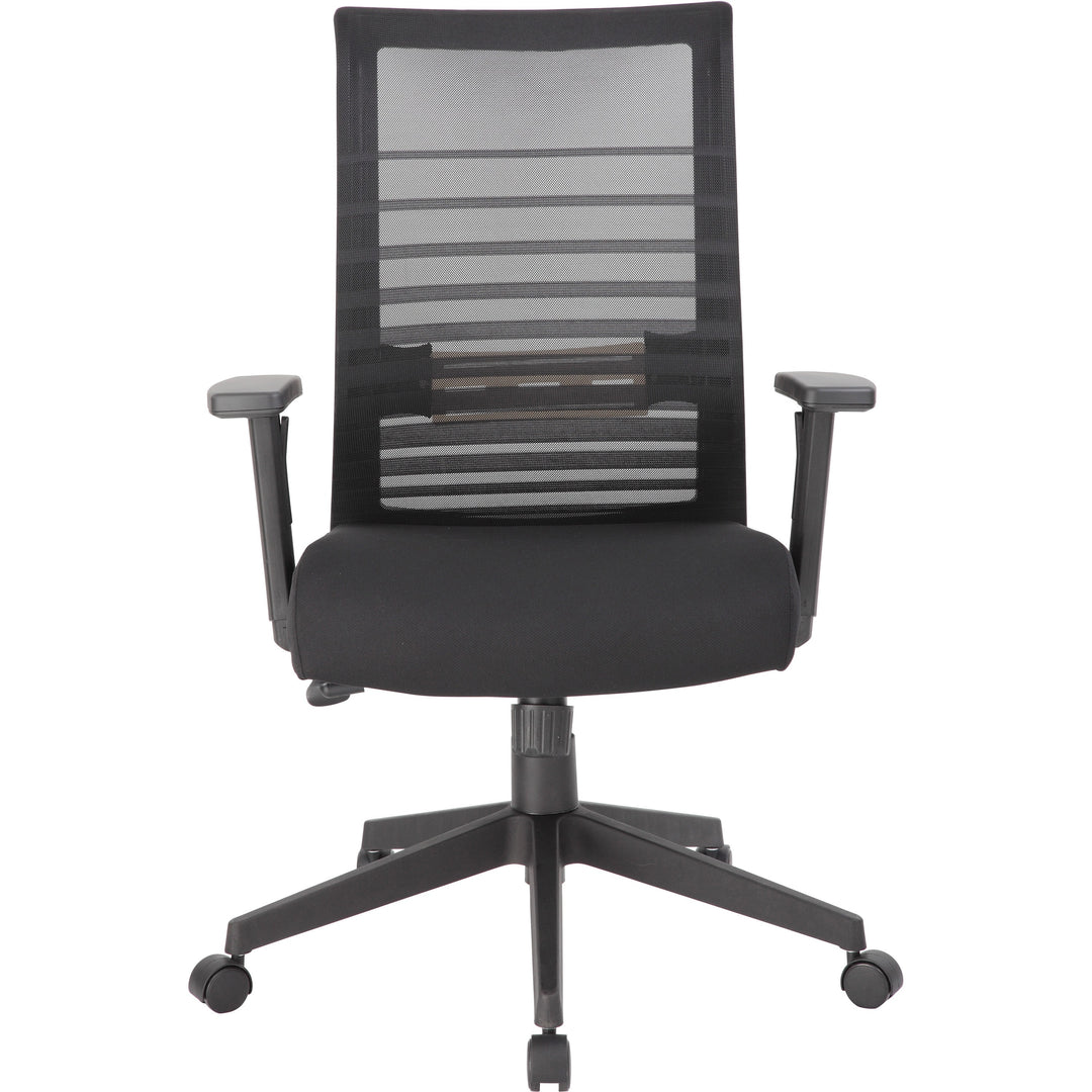 Image of Lorell 00590 Horizontal Mesh High-Back Task Chair, Fabric Seat Material, Black, Armrest, 1 Each