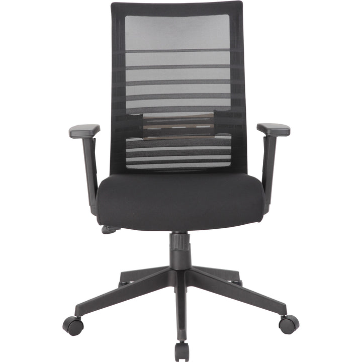 Image of Lorell 00590 Horizontal Mesh High-Back Task Chair, Fabric Seat Material, Black, Armrest, 1 Each