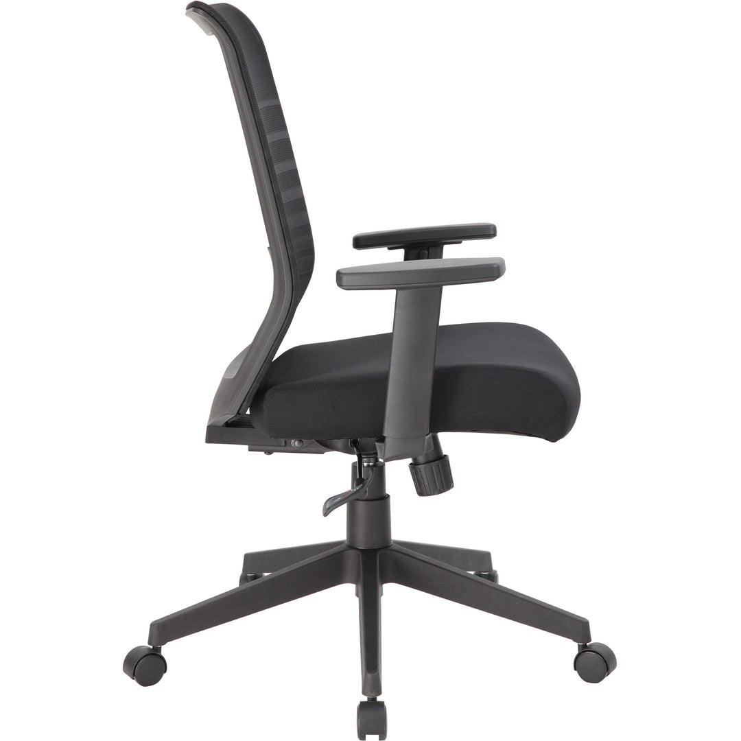 Image of Lorell 00590 Horizontal Mesh High-Back Task Chair, Fabric Seat Material, Black, Armrest, 1 Each