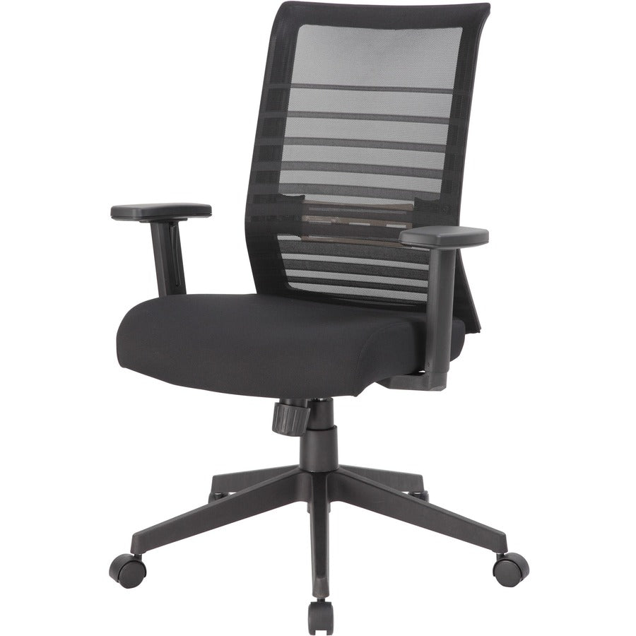 Image of Lorell 00590 Horizontal Mesh High-Back Task Chair, Fabric Seat Material, Black, Armrest, 1 Each