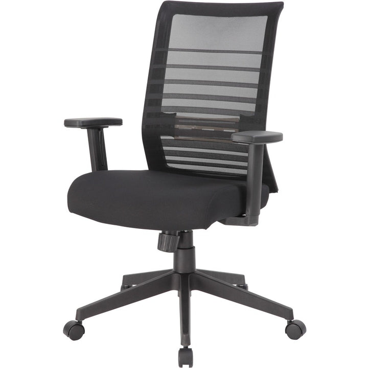 Image of Lorell 00590 Horizontal Mesh High-Back Task Chair, Fabric Seat Material, Black, Armrest, 1 Each