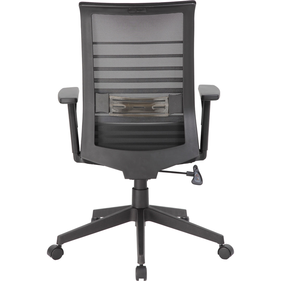 Image of Lorell 00590 Horizontal Mesh High-Back Task Chair, Fabric Seat Material, Black, Armrest, 1 Each