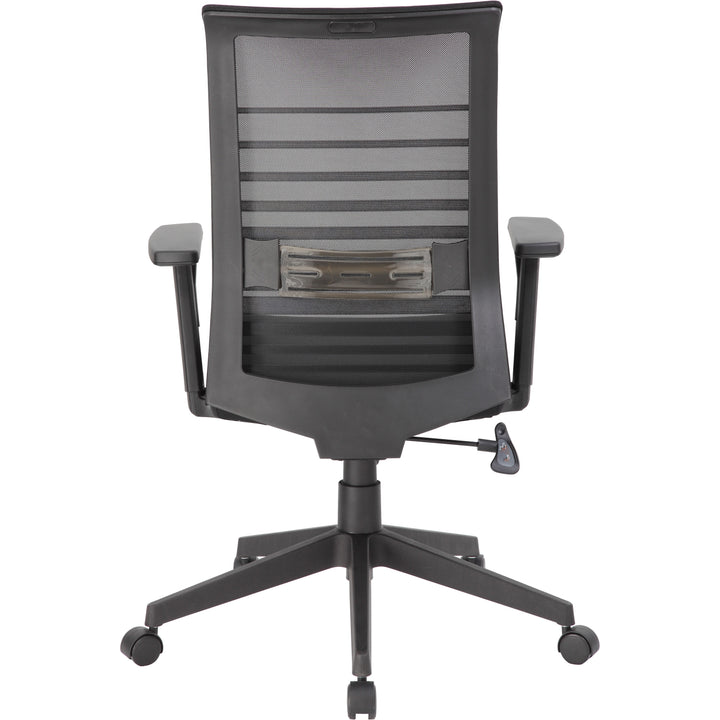 Image of Lorell 00590 Horizontal Mesh High-Back Task Chair, Fabric Seat Material, Black, Armrest, 1 Each