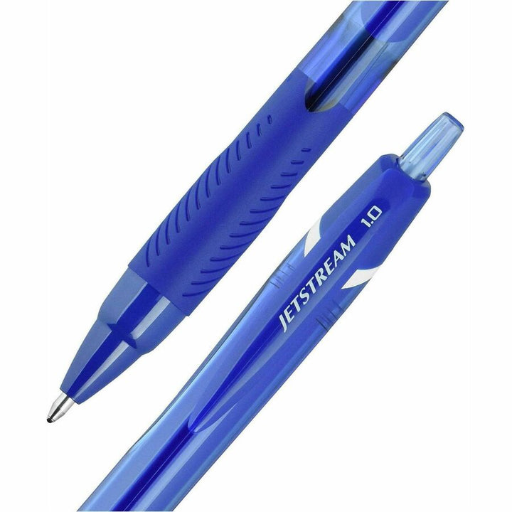 Image of uniball® Jetstream Elements Hybrid Gel Pen, Retractable, Medium 1 mm, Blue Ink, Translucent Blue/Blue Barrel, Dozen