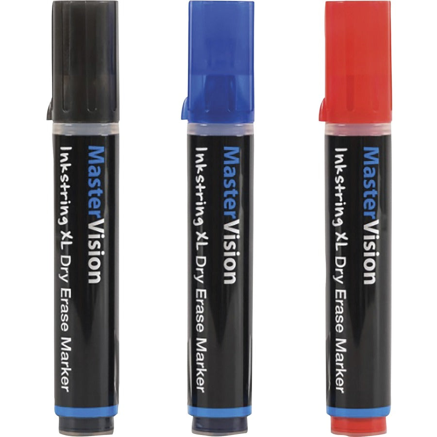 Image of MasterVision PE4301 Inkstring XL Dry-Erase Markers, Erasable, Black Ink, Gel-based, 12 / Pack