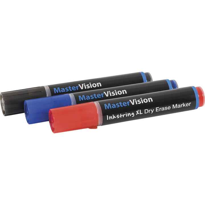 Image of MasterVision PE4301 Inkstring XL Dry-Erase Markers, Erasable, Black Ink, Gel-based, 12 / Pack
