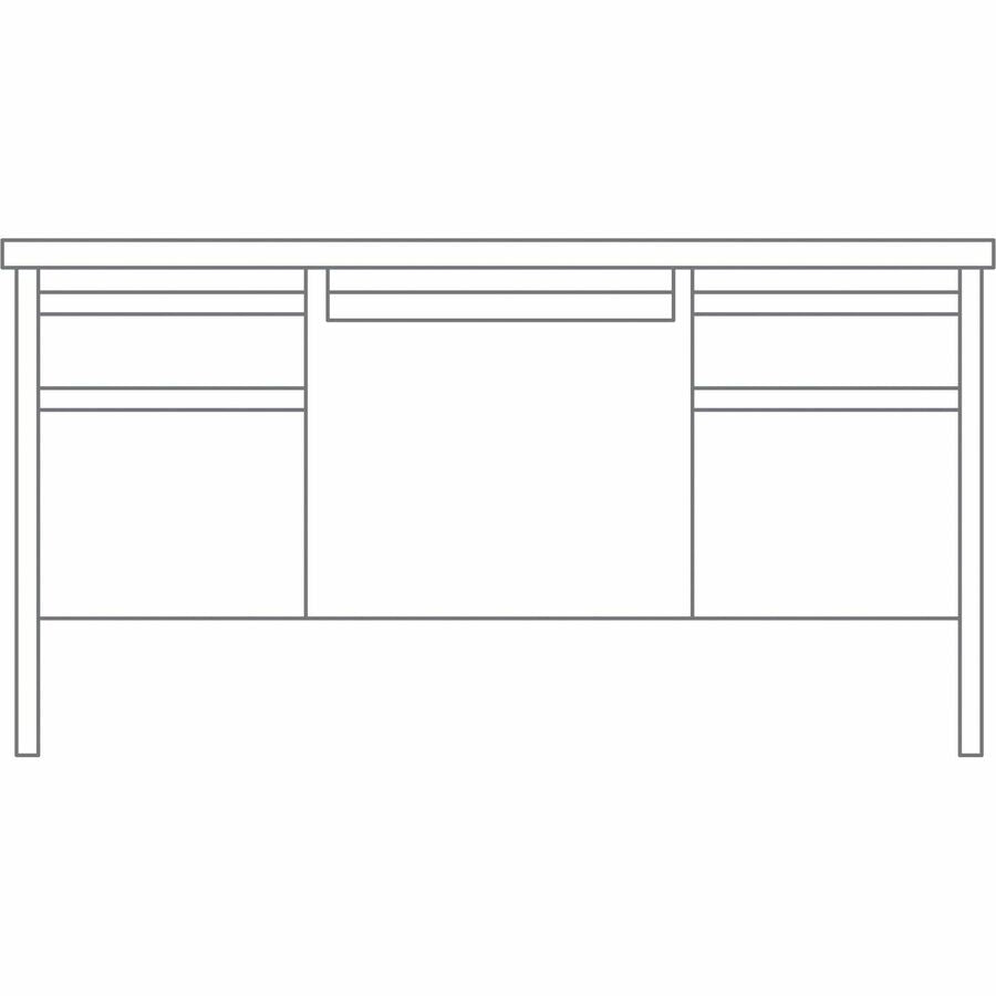 Image of Lorell Desk, Double-Pedestal, 60"x30"x29-1/2", Maple/Black