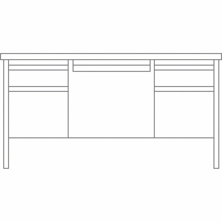 Image of Lorell Desk, Double-Pedestal, 60"x30"x29-1/2", Maple/Black
