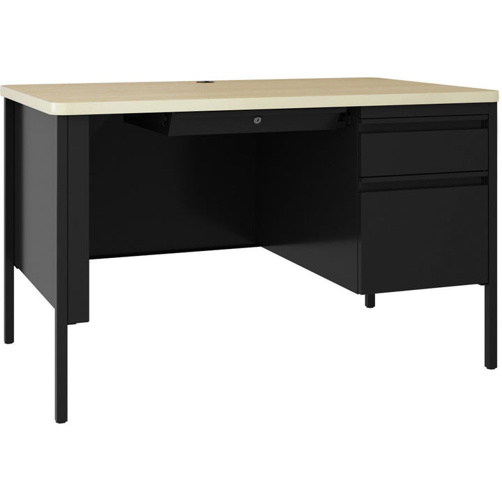 Image of Lorell Desk, Right-Pedestal, 48"x30"x29-1/2", Maple/Black