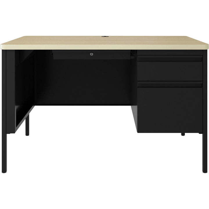Image of Lorell Desk, Right-Pedestal, 48"x30"x29-1/2", Maple/Black
