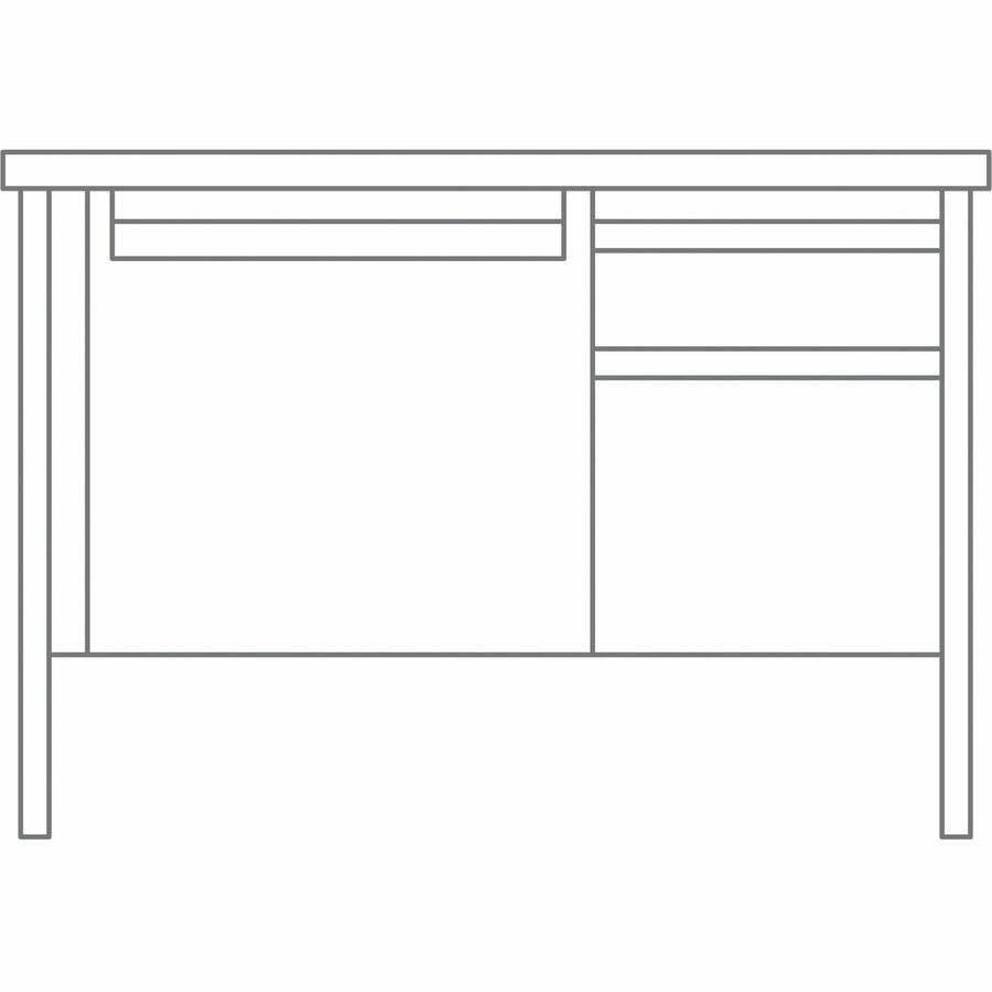 Image of Lorell Desk, Right-Pedestal, 48"x30"x29-1/2", Maple/Black