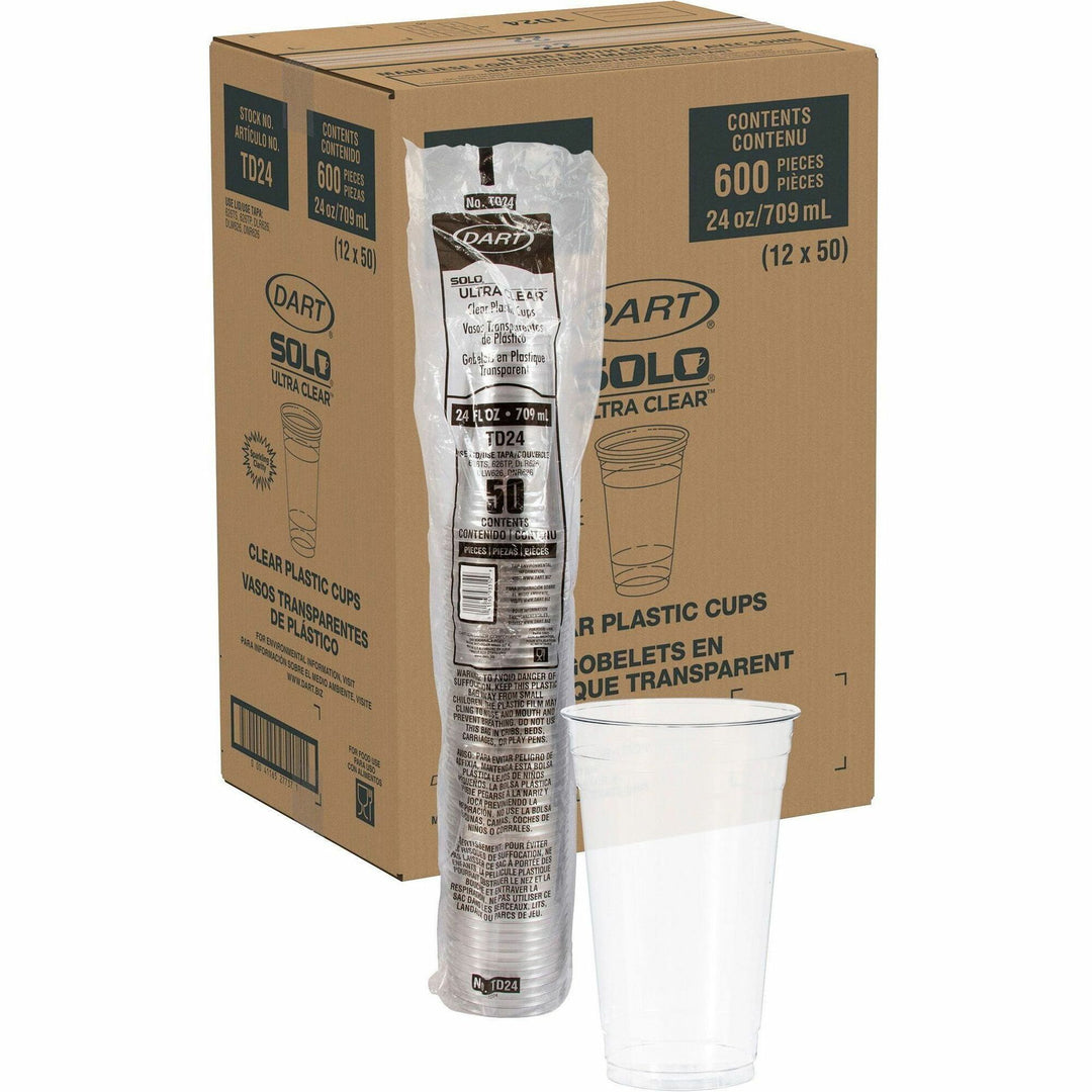Image of SOLO® Cold Cups, PET, 24oz, 50/Bag, 12/CT, Clear