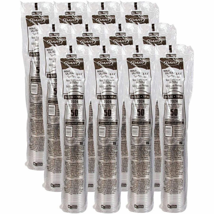Image of SOLO® Cold Cups, PET, 24oz, 50/Bag, 12/CT, Clear
