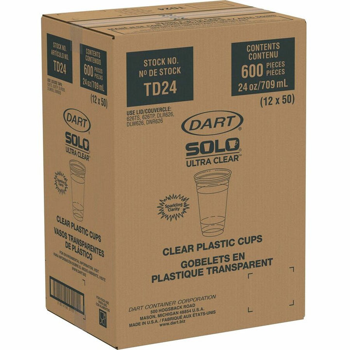 Image of SOLO® Cold Cups, PET, 24oz, 50/Bag, 12/CT, Clear