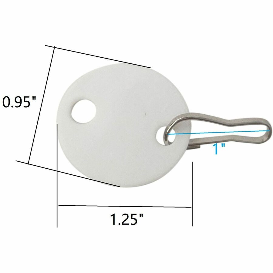 Image of Sparco Key Tag, Oval, Plastic, 1-1/10"Wx3/4"Lx3-1/2"H, 20/PK, WE