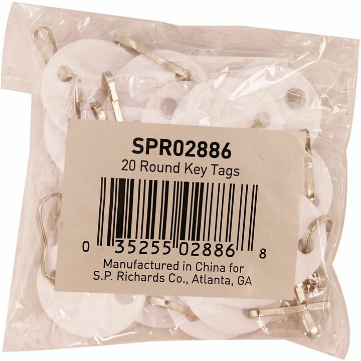 Image of Sparco Key Tag, Oval, Plastic, 1-1/10"Wx3/4"Lx3-1/2"H, 20/PK, WE