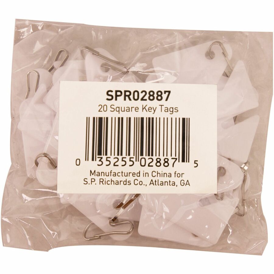 Image of Sparco Key Tag, Square, Plastic, 1-2/5"Wx4-3/4"Lx2-2/5"H, 20/PK, WE