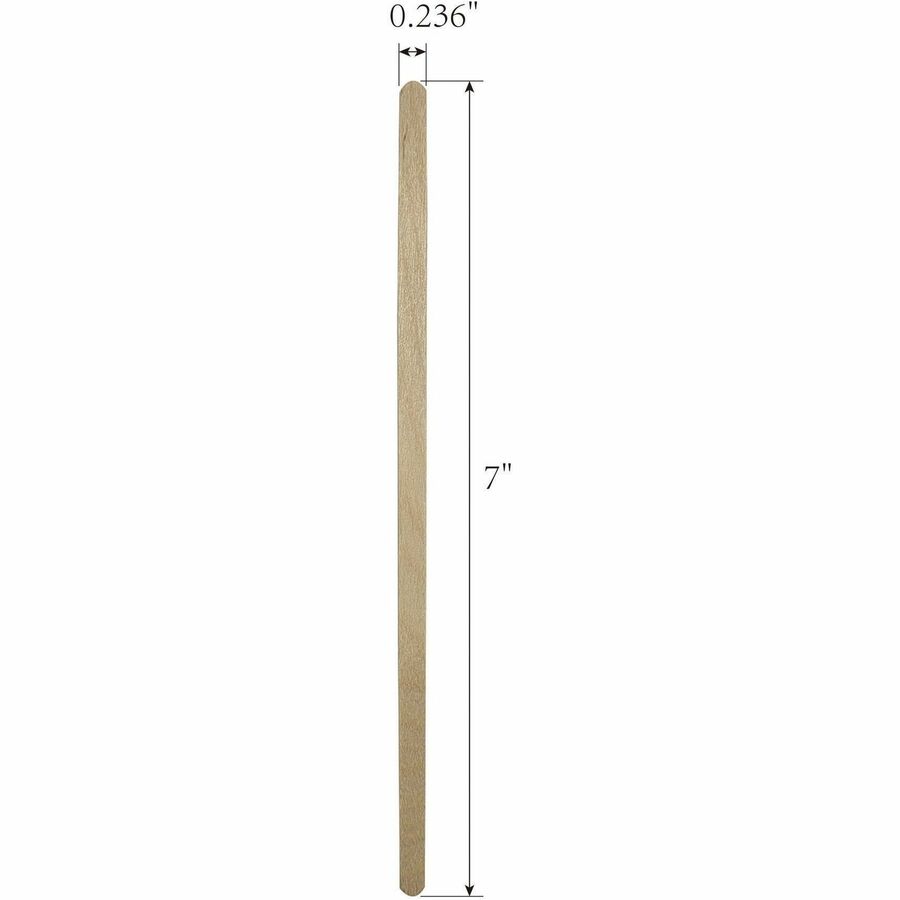 Image of Genuine Joe Stirrer, Wooden, 7"L, 1000/BX, Woodgrain