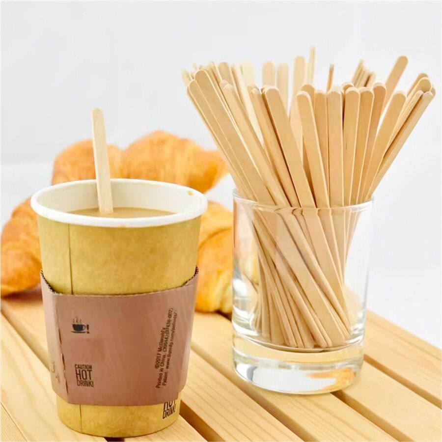 Image of Genuine Joe Stirrer, Wooden, 7"L, 1000/BX, Woodgrain