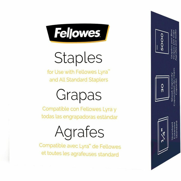 Image of Fellowes 5009501 5000pk Half-Strip Standard Staples, 1/4", for Paper, Easy to Use, Silver, Nickel, 5000 / Pack