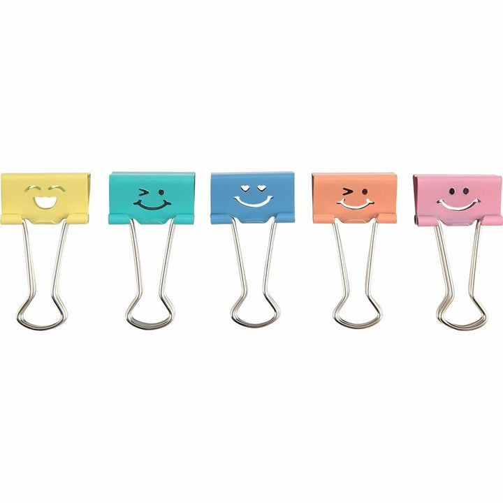 Image of Business Source Binder Clip, Emoji, Medium, 2-1/2"x3-9/10"x2-1/2", 42/TB,AST