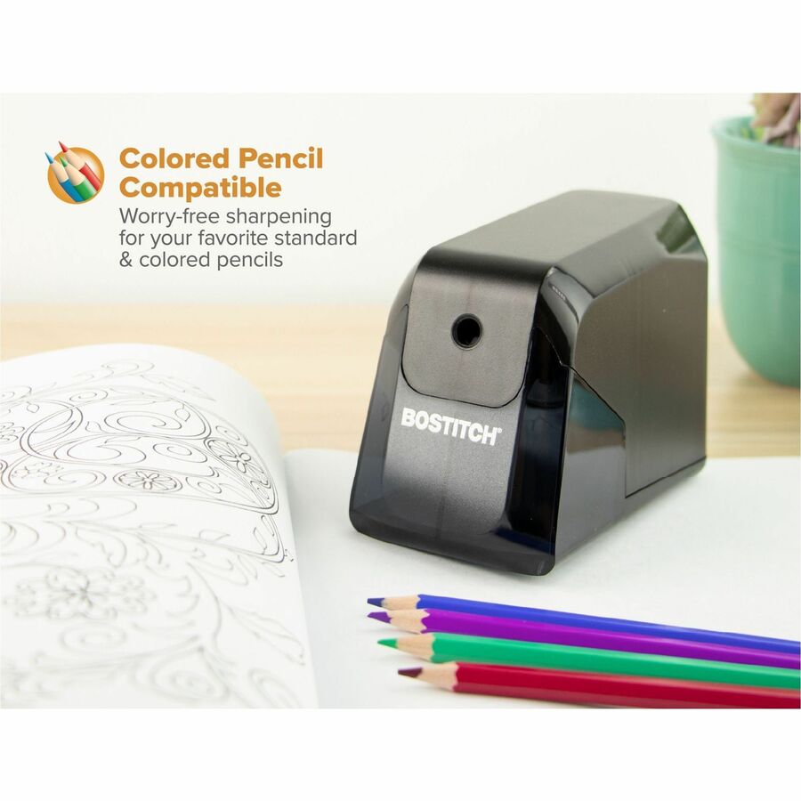 Image of Bostitch® Pencil Sharpener, Battery Operated, 3-1/10"x6"x4-3/10", BK