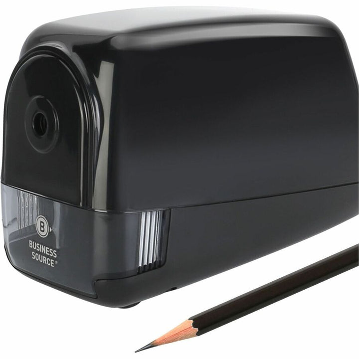 Image of Business Source Pencil Sharpener, Electric, 4-1/2"Wx7-1/10"Lx3-9/10"H, Black