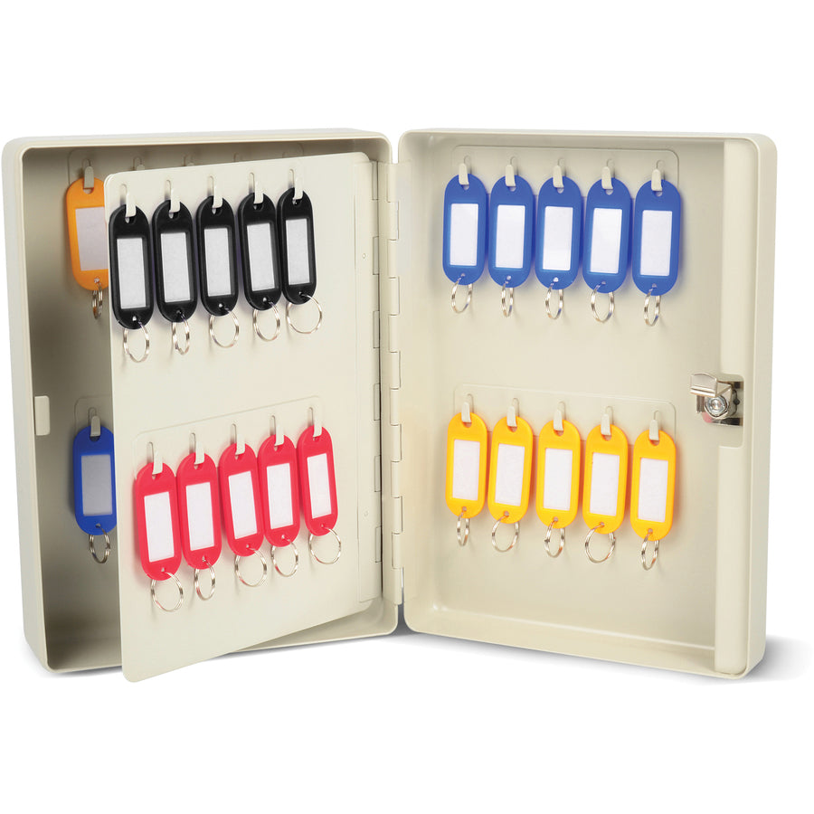 Image of Carl Mfg Key Cabinet, Security, 38 Key, 7"Wx10-3/10"Lx3-1/2"H, Ivory