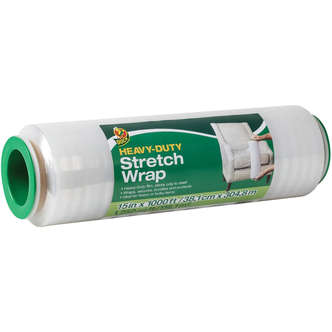 Image of Duck® Stretch Wrap, Heavy-Duty, 15"Wx1000'L, Clear