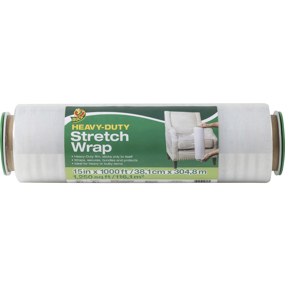 Image of Duck® Stretch Wrap, Heavy-Duty, 15"Wx1000'L, Clear