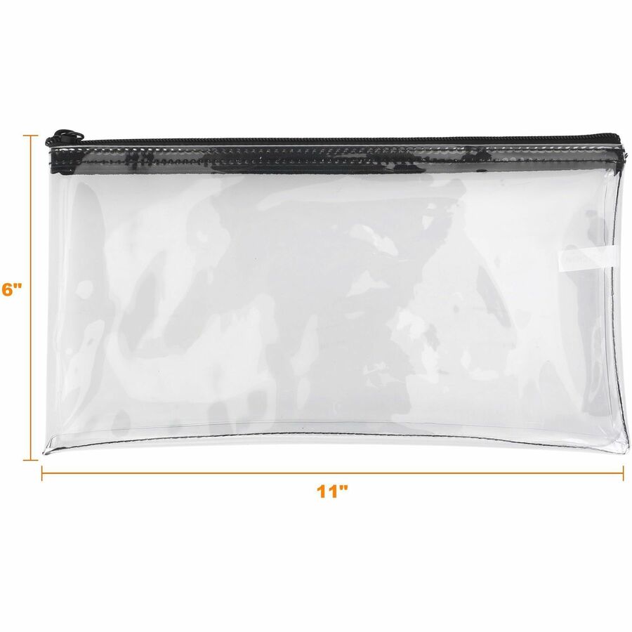 Image of Sparco Wallet Bag, w/ Zipper, 6"Wx11"Lx1/2"H, 2 BG/PK, Clear